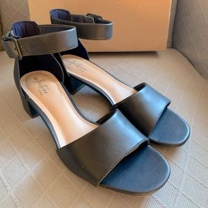 Clarks low heels size 8